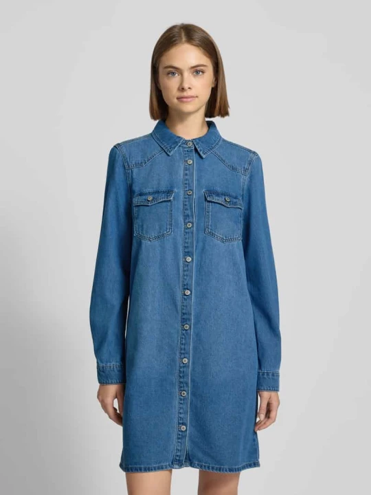 Zdjęcie produktu Sukienka jeansowa o kroju oversized z mieszanki bawełny model ‘LISA’ Only Jeansowy niebieski