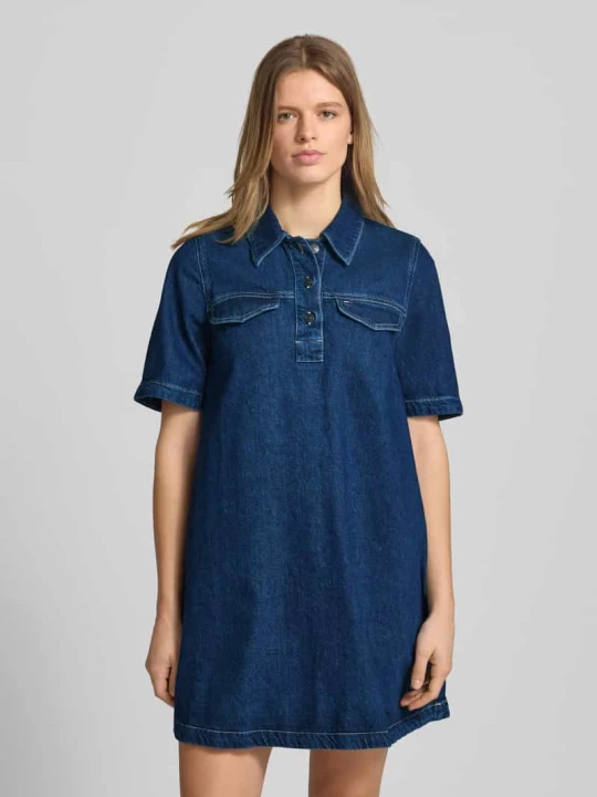 Zdjęcie produktu Sukienka jeansowa o linii a z czystej bawełny Tommy Jeans Jeansowy niebieski