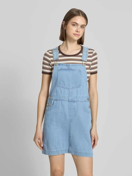 Zdjęcie produktu sukienka jeansowa o linii a z mieszanka bawełny model 'NELLI' Only Jasnoniebieski