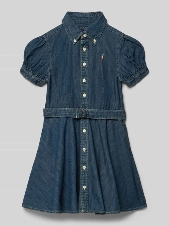 Zdjęcie produktu Taliowana sukienka jeansowa z czystej bawełny Polo Ralph Lauren Niebieski