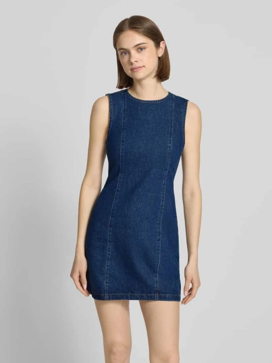 Zdjęcie produktu Sukienka jeansowa z okrągłym dekoltem model 'LIV' Topshop Jeansowy niebieski