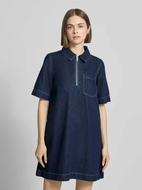 Zdjęcie produktu Sukienka jeansowa z zamkiem błyskawicznym model 'AMARA KLARA' JJXX Ciemnoniebieski