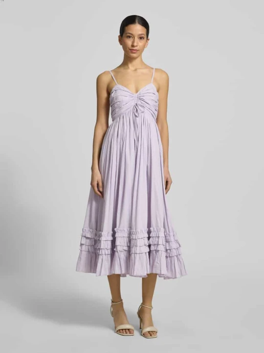 Zdjęcie produktu Sukienka koktajlowa na cienkich ramiączkach Lace & Beads Jasnofioletowy