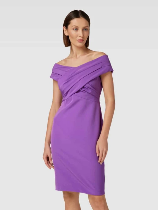 Zdjęcie produktu Sukienka koktajlowa o długości do kolan w kopertowym stylu model ‘IRENE’ Lauren Ralph Lauren Fuksjowy