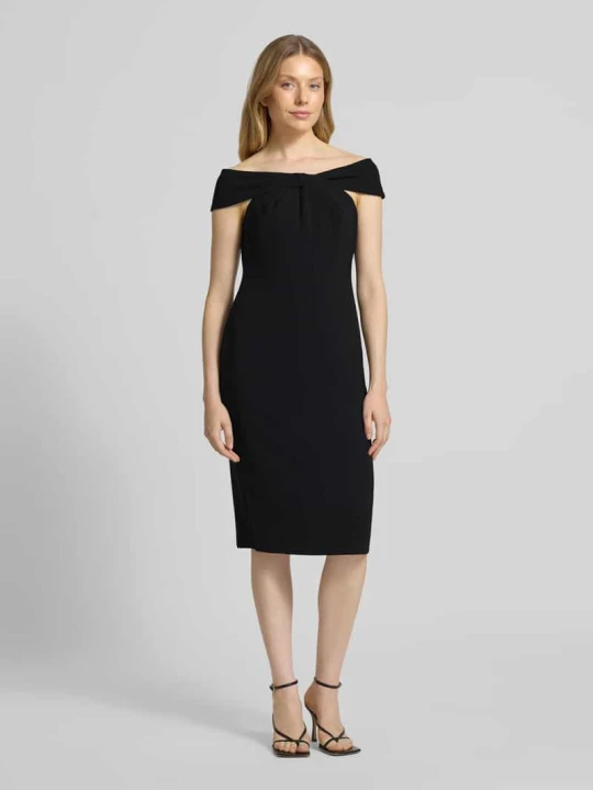Zdjęcie produktu Sukienka koktajlowa o długości do kolan z wiązanym detalem model ‘TAKOTA’ Lauren Ralph Lauren Czarny
