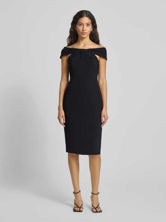 Zdjęcie produktu Sukienka koktajlowa do kolan z wiązanym detalem Model 'TAKOTA' Lauren Ralph Lauren Czarny