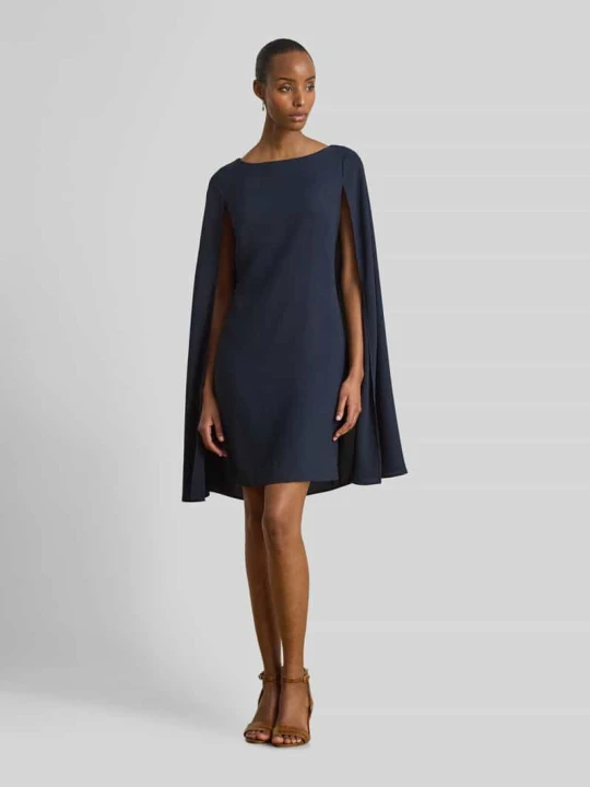 Zdjęcie produktu Sukienka koktajlowa o linii a z peleryną Lauren Ralph Lauren Ciemnoniebieski