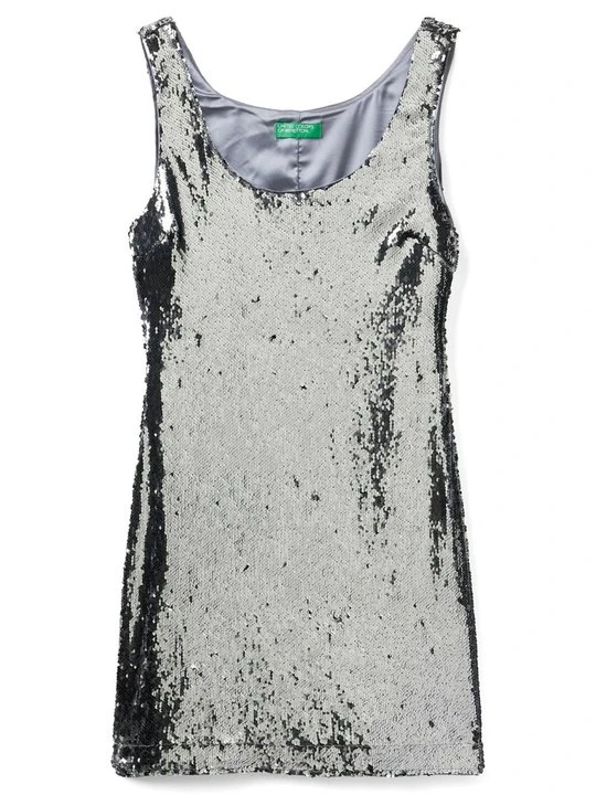 Zdjęcie produktu Sukienka koktajlowa United Colors Of Benetton srebrny