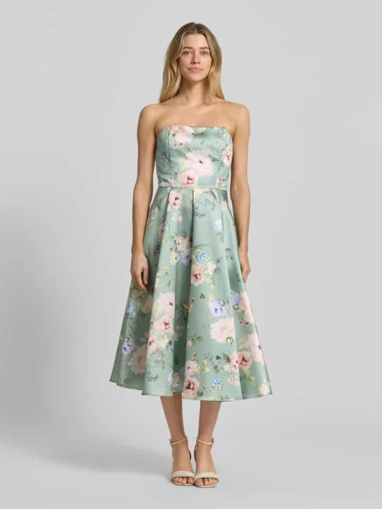 Zdjęcie produktu Sukienka koktajlowa w stylu off-shoulder Swing Jasnozielony