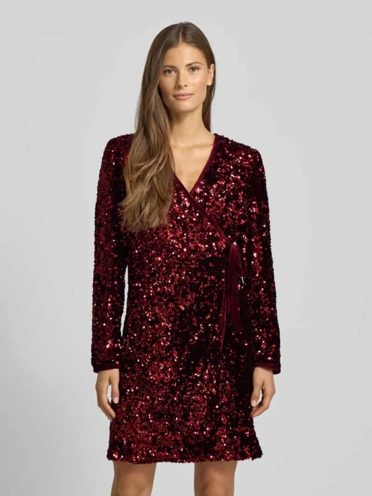 Zdjęcie produktu Sukienka koktajlowa z cekinami model ‘ELLE’ Y.A.S Bordowy
