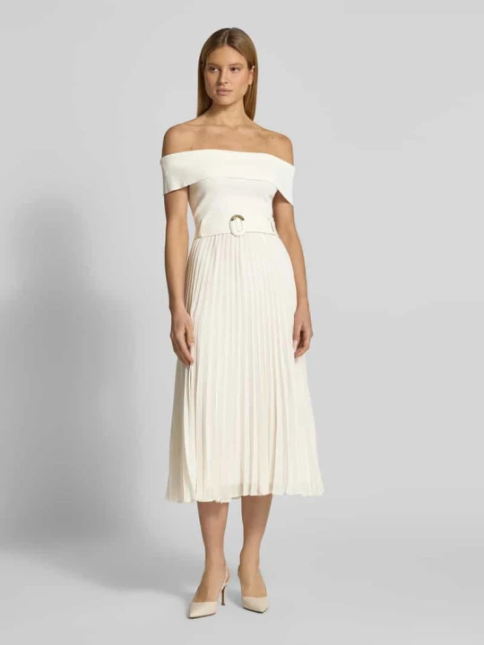 Zdjęcie produktu Sukienka koktajlowa z Dekolt carmen model 'Capri' Forever New Złamany biały