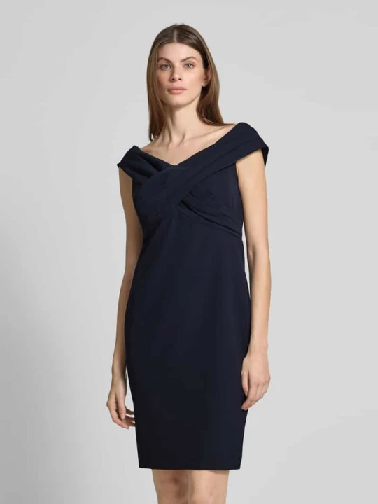 Zdjęcie produktu Sukienka koktajlowa z dekoltem w serek model ‘IRENE’ Lauren Ralph Lauren Ciemnoniebieski