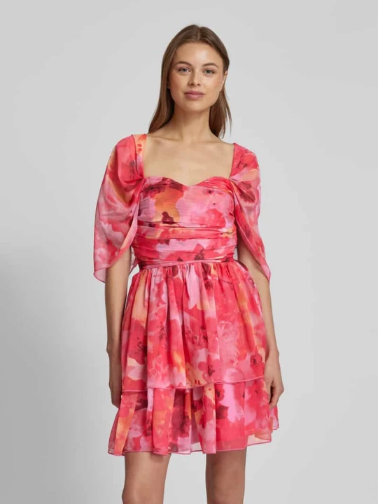 Zdjęcie produktu Sukienka koktajlowa z falbanami Lace & Beads Mocnoróżowy
