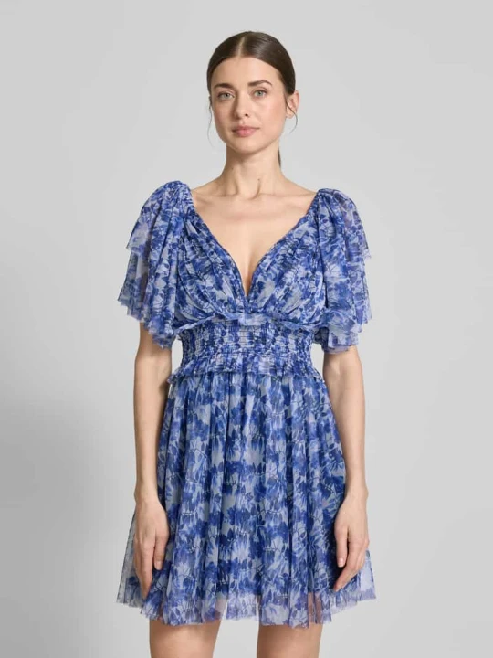Zdjęcie produktu Sukienka koktajlowa z falbanami Lace & Beads Ciemnoniebieski