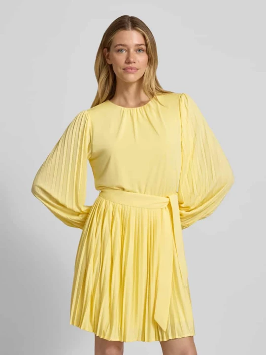 Zdjęcie produktu Sukienka koktajlowa z plisami model 'Celina' Guido Maria Kretschmer Jasnożółty