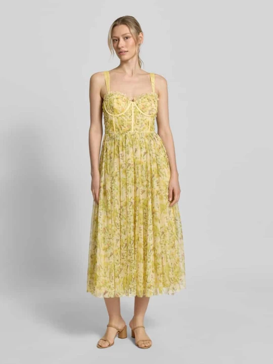 Zdjęcie produktu sukienka koktajlowa z tiulu Lace & Beads Jasnożółty
