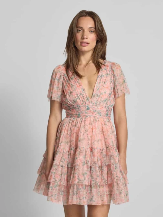 Zdjęcie produktu Sukienka koktajlowa ze stopniowaniem Lace & Beads Morelowy