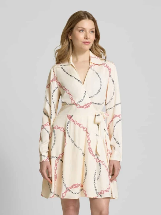 Zdjęcie produktu Sukienka koszulowa mini z nadrukiem z motywem Tommy Hilfiger Biały