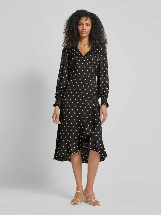 Zdjęcie produktu Sukienka kopertowa w stylu retro model ‘Eva’ NEO NOIR Czarny
