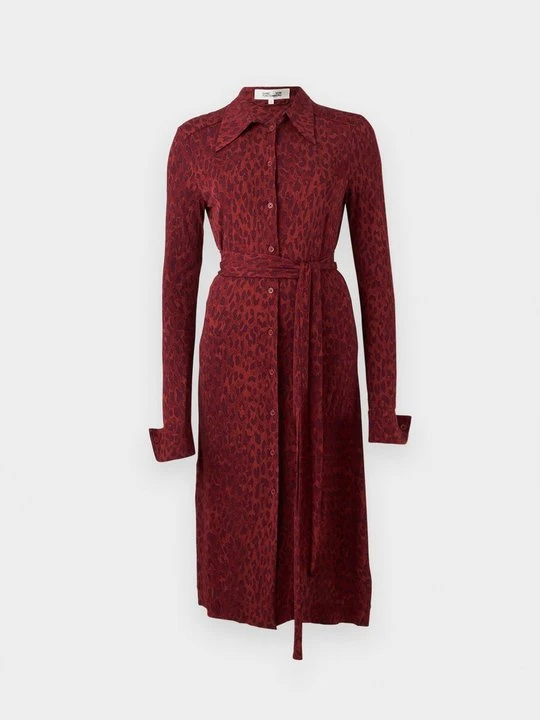 Zdjęcie produktu Sukienka koszulowa Diane Von Furstenberg ciemnoczerwony