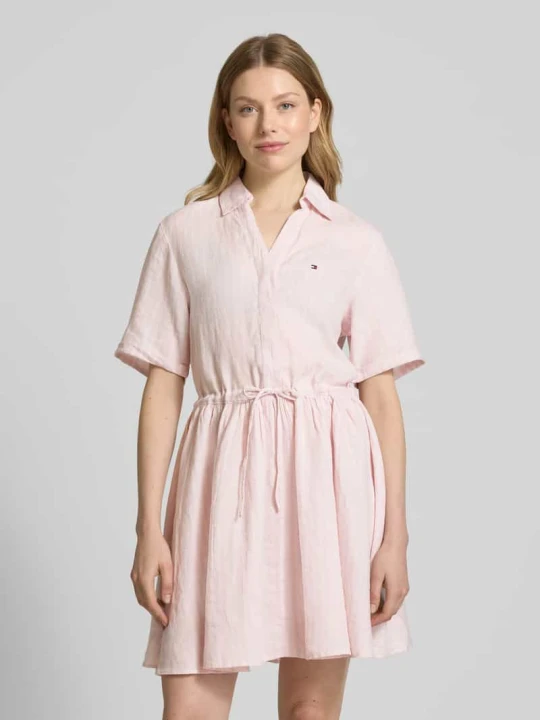 Zdjęcie produktu Sukienka koszulowa dopasowana z czystego lnu Tommy Hilfiger Różowy