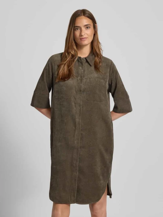 Zdjęcie produktu Sukienka koszulowa o długości do kolan z listwą guzikową model ‘Winchesta’ Opus Khaki