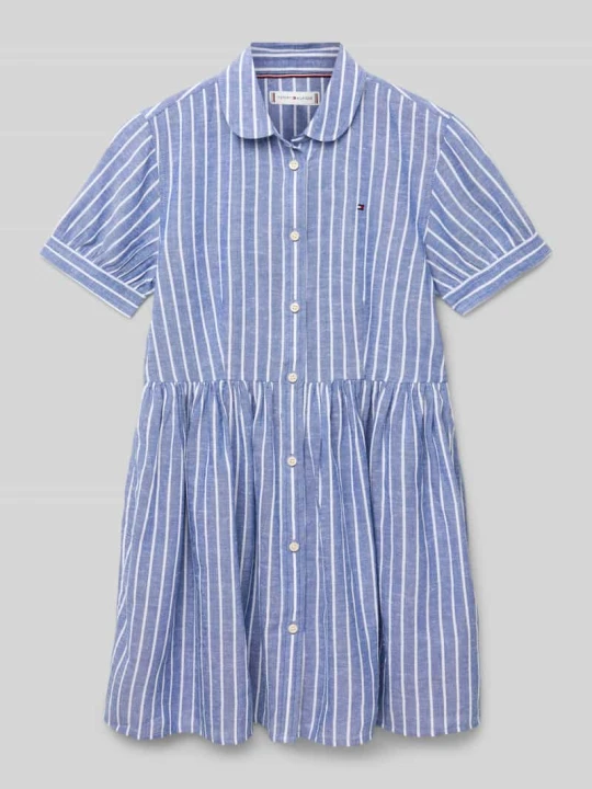Zdjęcie produktu Sukienka koszulowa o długości do kolan z wyhaftowanym logo Tommy Hilfiger Niebieski