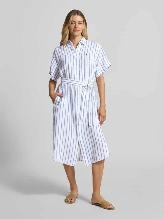 Zdjęcie produktu Sukienka koszulowa o kroju oversized z czystego lnu Polo Ralph Lauren Biały