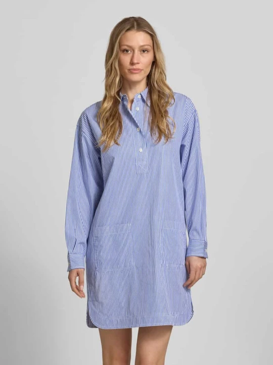 Zdjęcie produktu Sukienka koszulowa o kroju oversized z czystej bawełny Lauren Ralph Lauren Jasnoniebieski