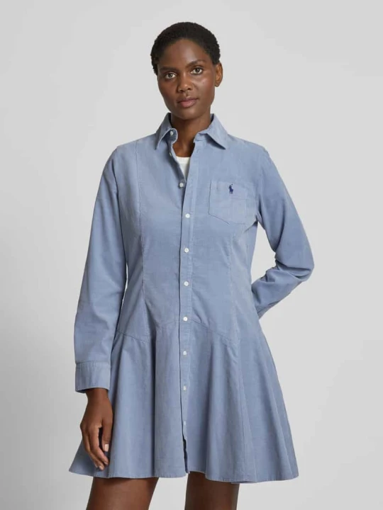 Zdjęcie produktu Sukienka koszulowa w optyce sztruksu Polo Ralph Lauren Błękitny
