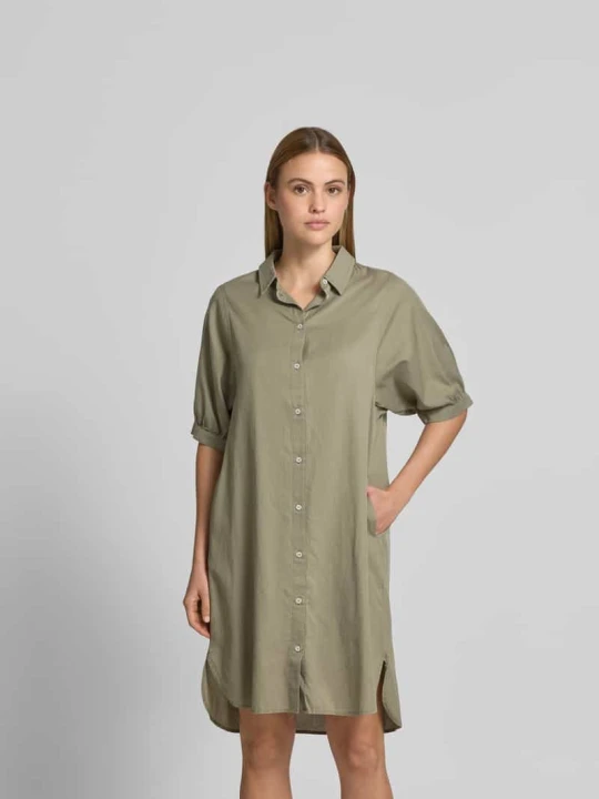 Zdjęcie produktu Sukienka koszulowa o kroju relaxed fit w stylu rękaw o dł. 1 / 2 Juvia Oliwkowy