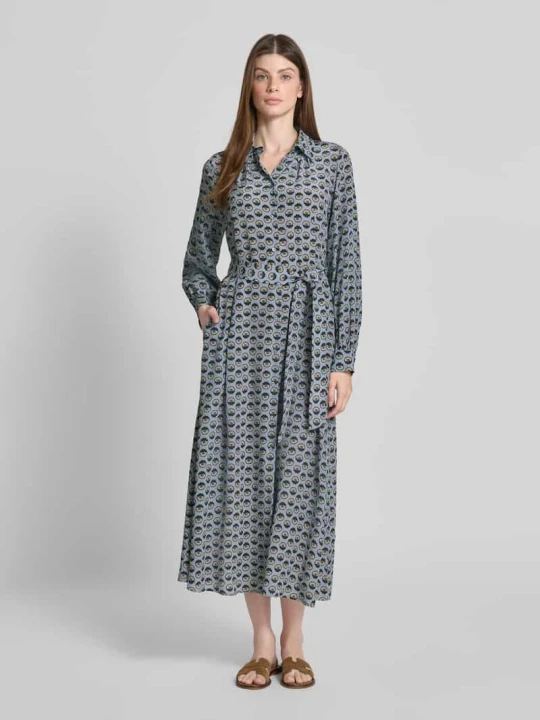 Zdjęcie produktu Sukienka koszulowa o lejącym kroju z czystego jedwabiu model ‘NARVEL’ Weekend Max Mara Jasnoniebieski