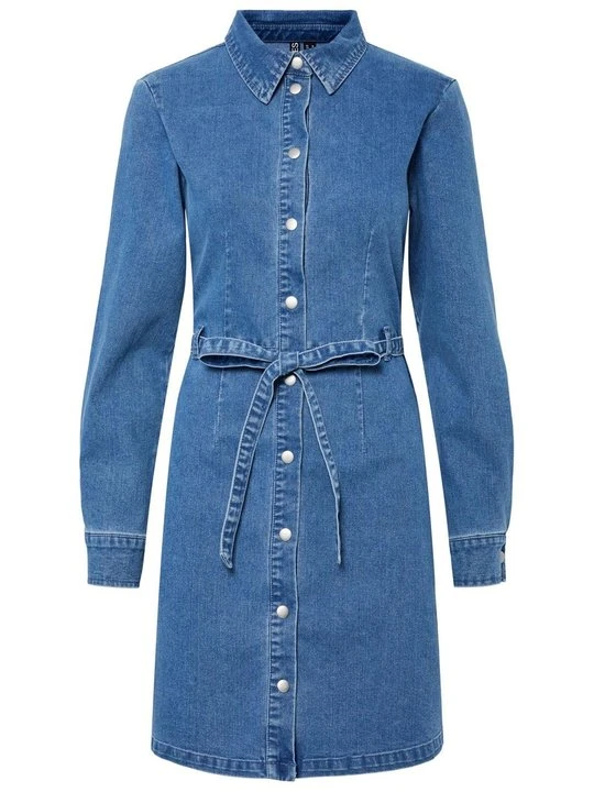 Zdjęcie produktu Sukienka koszulowa Pieces jasnoniebieski denim