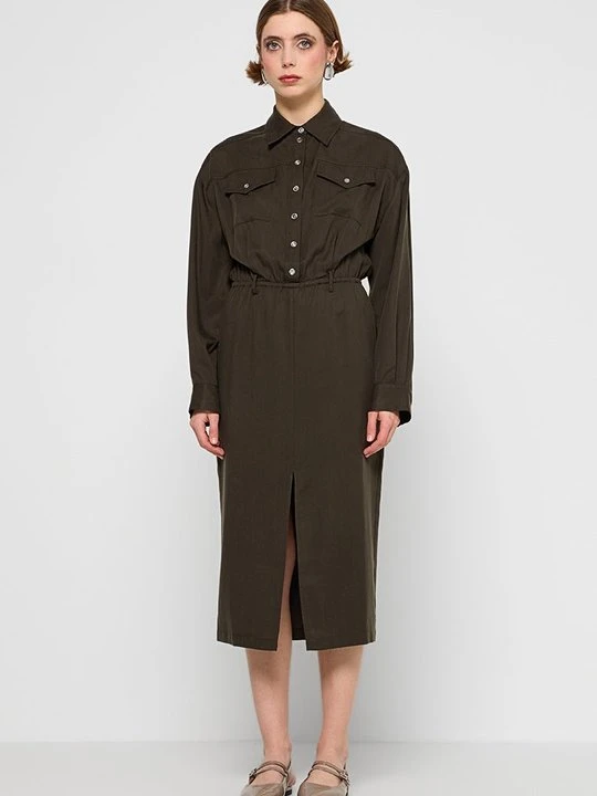 Zdjęcie produktu Sukienka koszulowa Pinko khaki