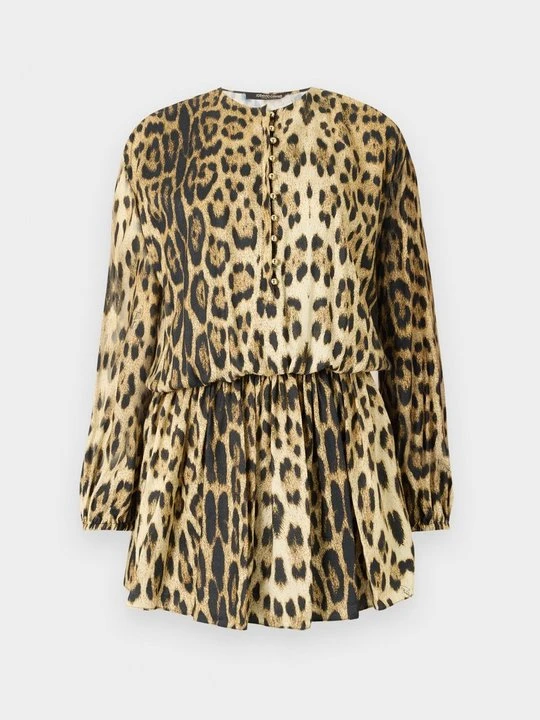 Zdjęcie produktu Sukienka koszulowa Roberto Cavalli brązowy