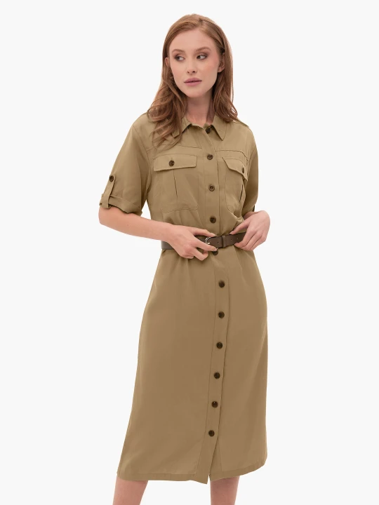 Zdjęcie produktu Sukienka koszulowa safari G-HANA Volcano Camel