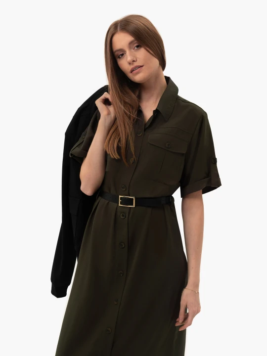 Zdjęcie produktu Sukienka koszulowa safari G-HANA Volcano Khaki