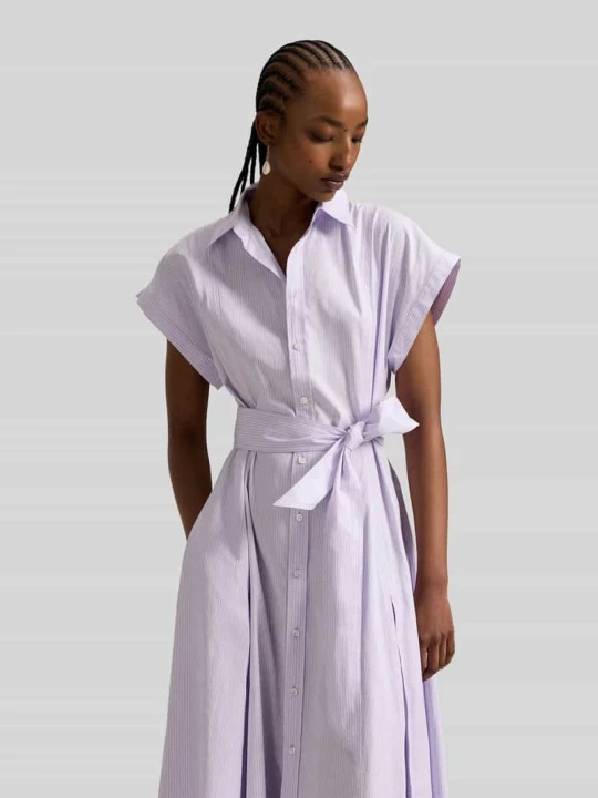 Zdjęcie produktu Taliowana sukienka koszulowa z czystej bawełny Polo Ralph Lauren Jasnofioletowy
