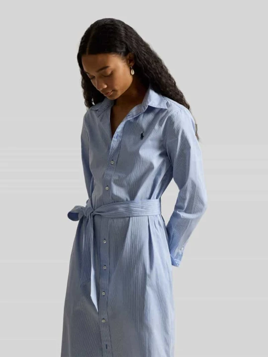 Zdjęcie produktu Taliowana sukienka koszulowa z czystej bawełny Polo Ralph Lauren Jasnoniebieski