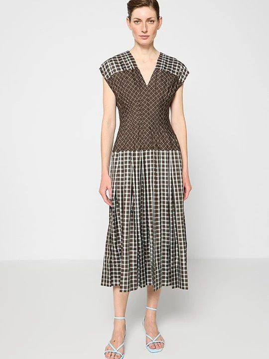 Zdjęcie produktu Sukienka koszulowa Tory Burch ciemnobrązowy