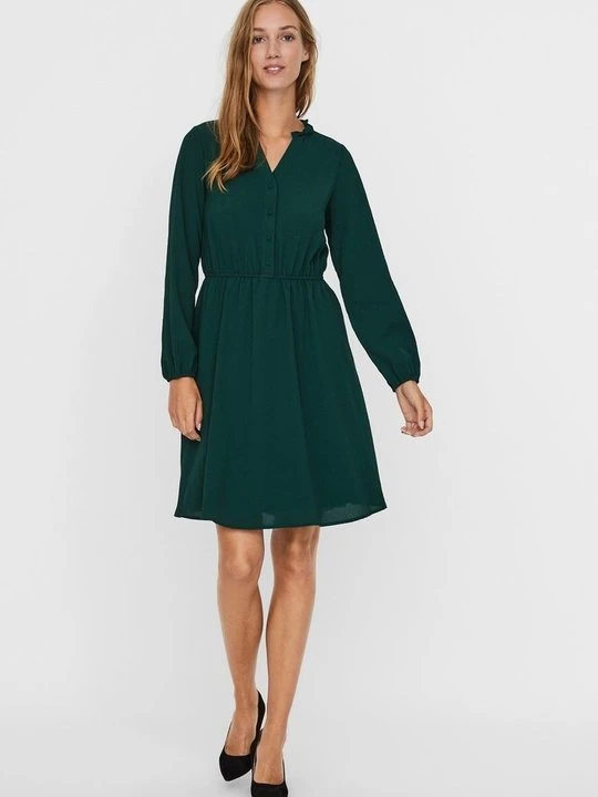 Zdjęcie produktu Sukienka koszulowa Vero Moda ciemnozielony melanż