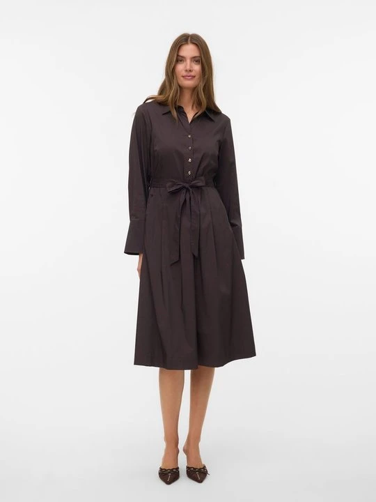 Zdjęcie produktu Sukienka koszulowa Vero Moda ciemnobrązowy