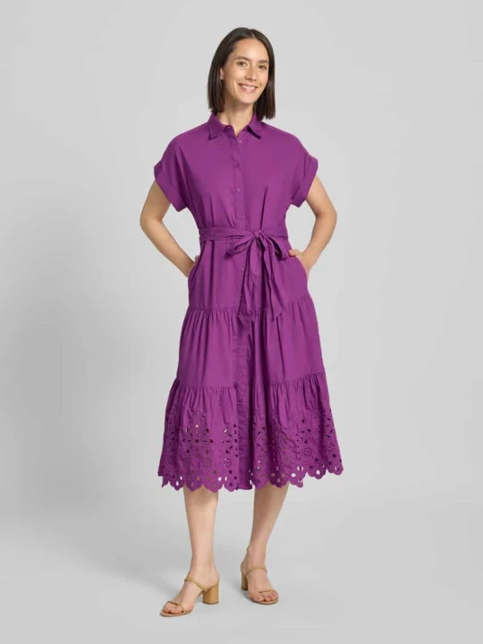 Zdjęcie produktu Sukienka koszulowa z haftem angielskim Lauren Ralph Lauren Fioletowy
