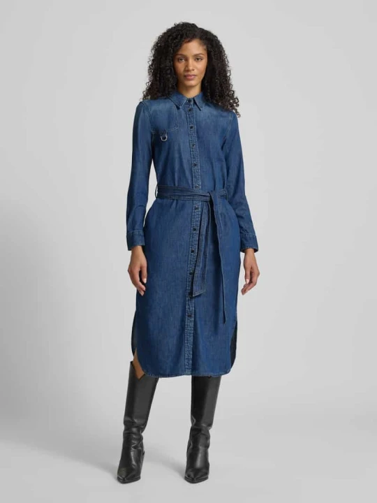 Zdjęcie produktu Sukienka koszulowa z imitacji jeansu model ‘LANAINE’ Lauren Ralph Lauren Jeansowy niebieski