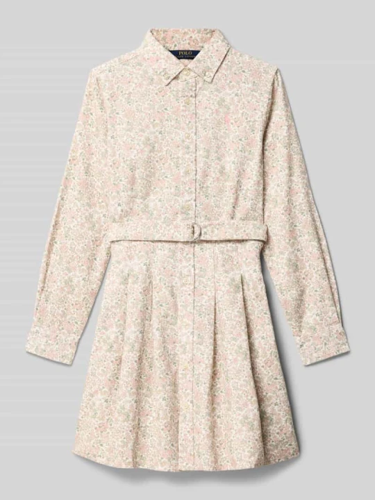 Zdjęcie produktu Sukienka koszulowa z kołnierzykiem typu button down i paskiem Polo Ralph Lauren Beżowy