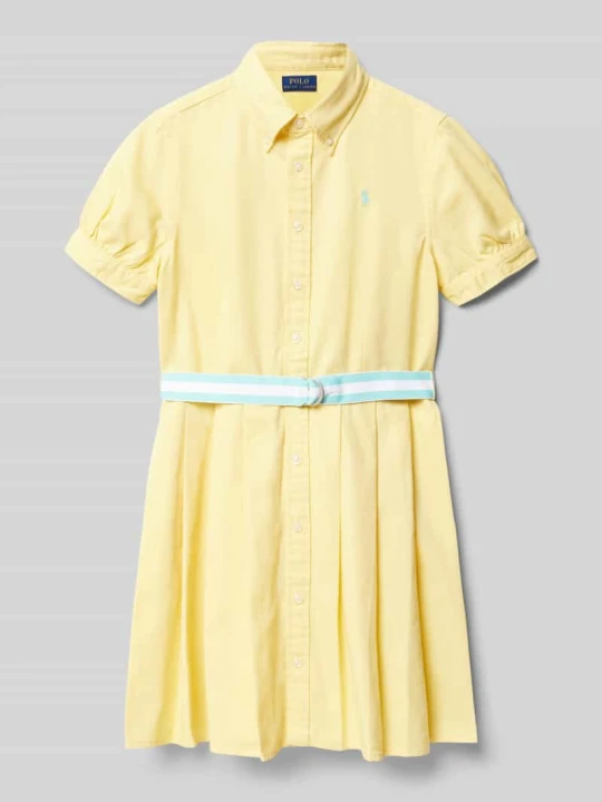 Zdjęcie produktu Sukienka koszulowa z kołnierzykiem typu button down i paskiem Polo Ralph Lauren Żółty