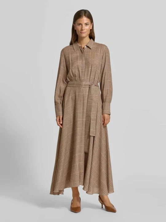 Zdjęcie produktu Sukienka koszulowa z mieszanka wiskozy model 'Utile' Marella Jasnobrązowy