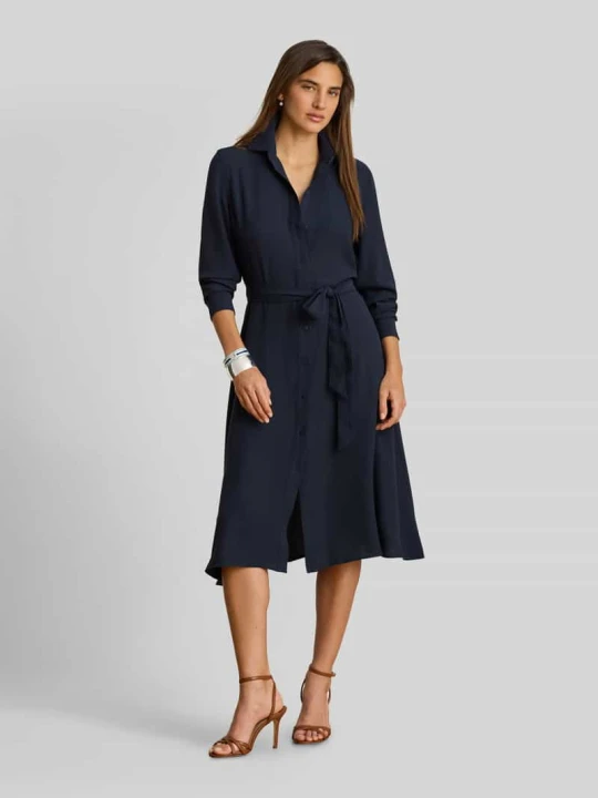 Zdjęcie produktu sukienka koszulowa z paskiem w talii Lauren Ralph Lauren Granatowy