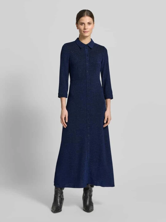 Zdjęcie produktu sukienka koszulowa z rękawem o dł. 3 / 4 model 'JOHANNA' Y.A.S Ciemnoniebieski