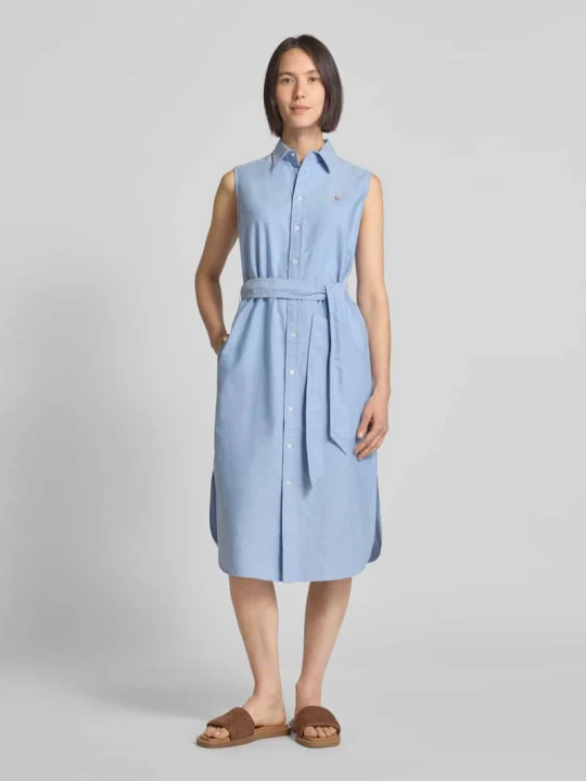 Zdjęcie produktu Sukienka koszulowa z wiązanym paskiem model ‘CORY’ Polo Ralph Lauren Niebieski